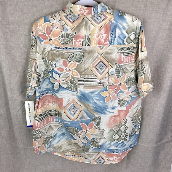 Alfred Dunner Vintage New Women’s 16 Button Up Short Sleeve Hawaiian Floral Top - Picture 2 of 6